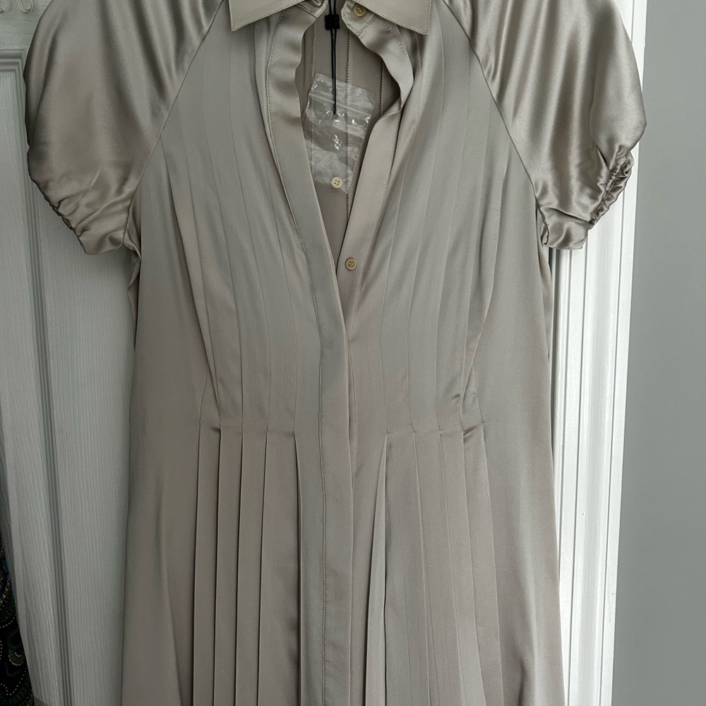 BCBGMaxAzria Satin Gray Dress